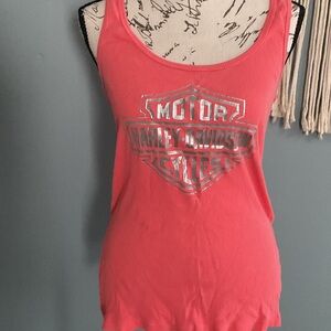 Harley-Davidson Women's Coral Tank Top with Silver Logo